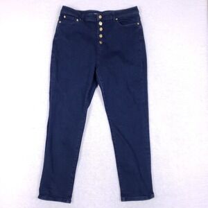 MICHAEL KORS Jeans Womens High Rise Exposed Button Fly Stretch Skinny 34x27
